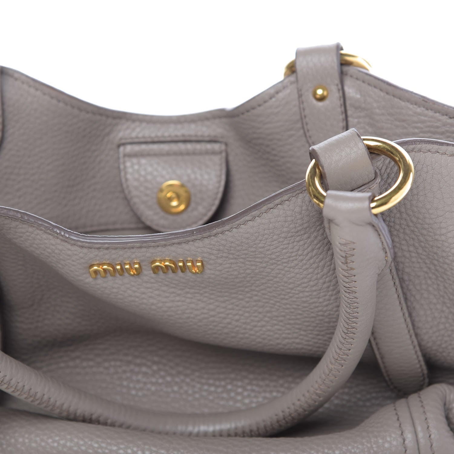 Miu Miu Vitello Daino Top Handle Tote Argilla 12 of 12