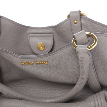 Miu Miu Vitello Daino Top Handle Tote Argilla 12 of 12