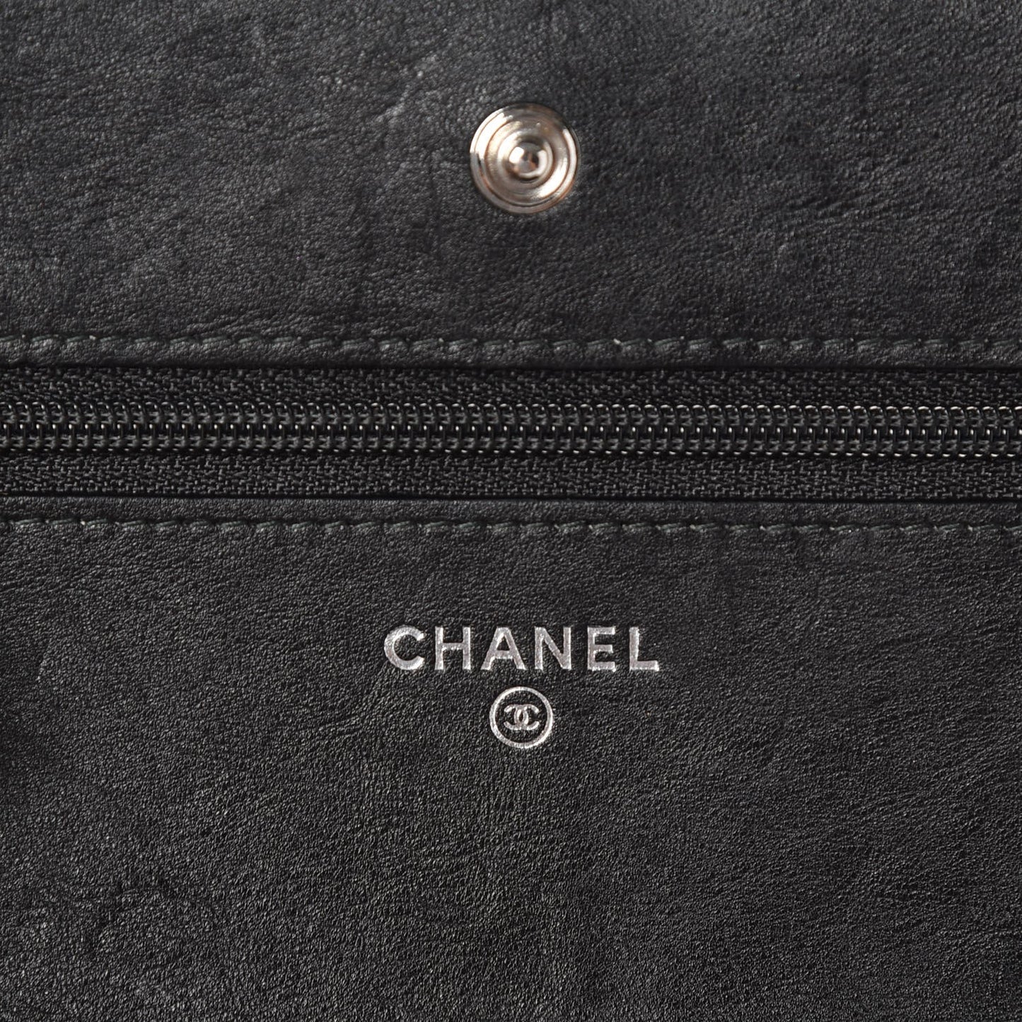 Crumpled Calfskin Quilted Wallet On Chain WOC So Black