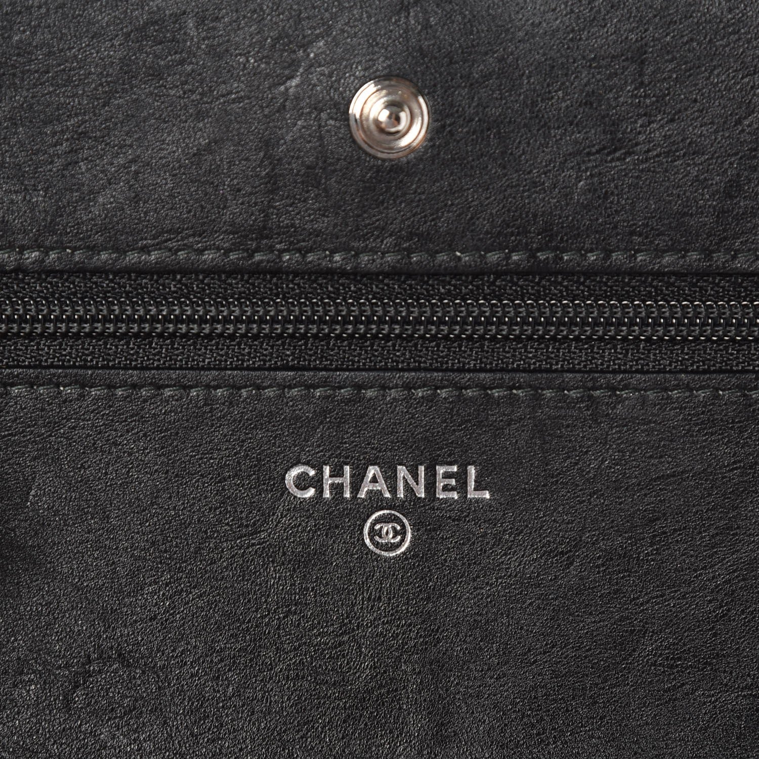 Chanel Crumpled Calfskin Quilted Wallet On Chain WOC So Black 6 of 9