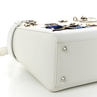 Christian Dior Smooth Calfskin Embellished Dragonfly Medium Lady Dior White Multicolor 9 of 11