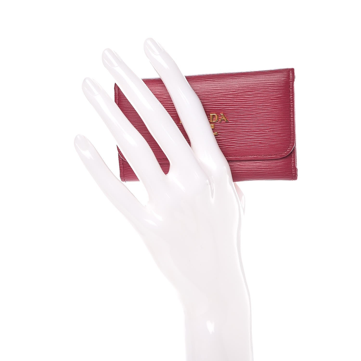 Prada Vitello Move Metal 6 Key Holder Ibisco 2 of 8