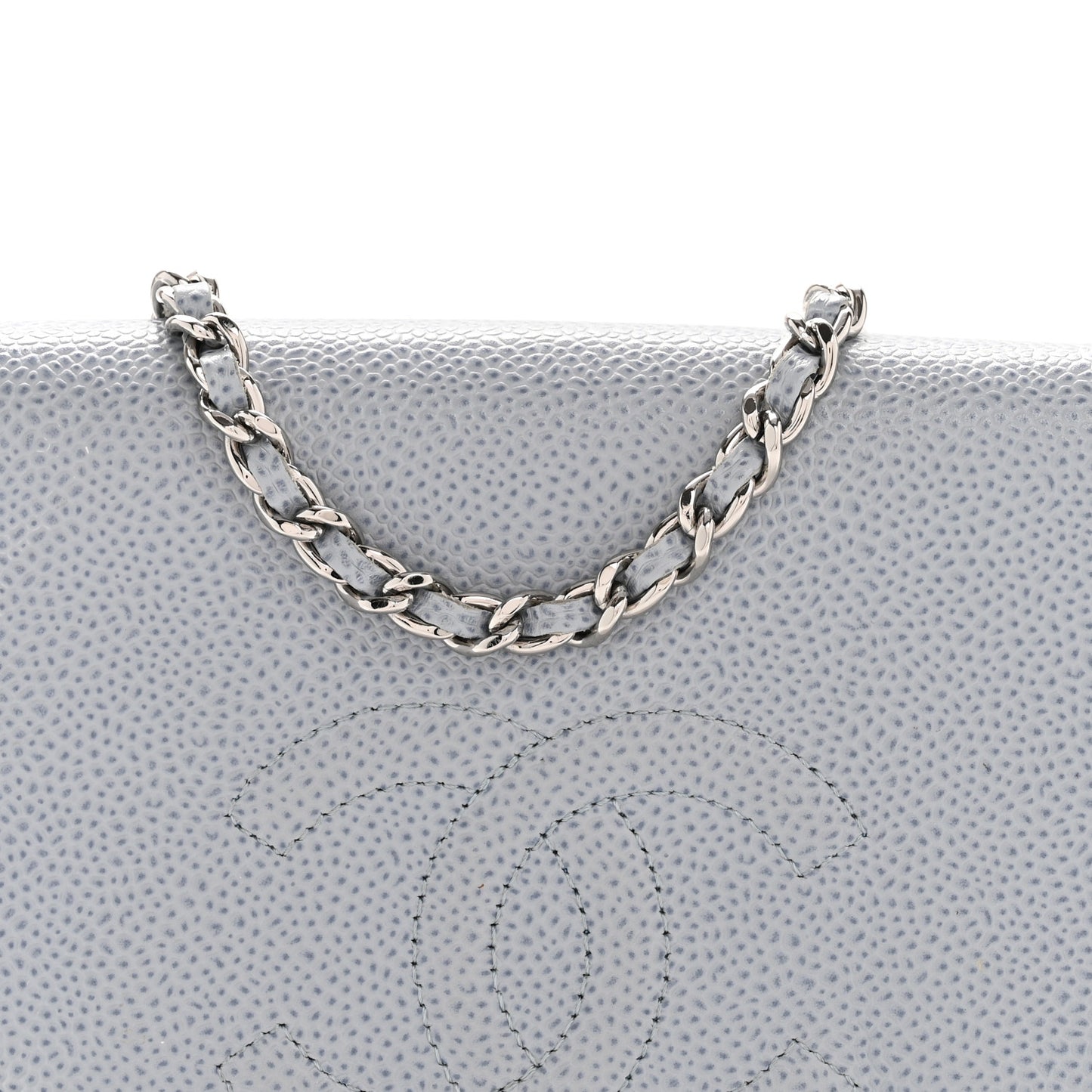 Caviar Half Moon Wallet On Chain WOC Light Blue