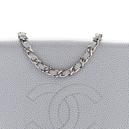 Chanel Caviar Half Moon Wallet On Chain WOC Light Blue 9 of 11