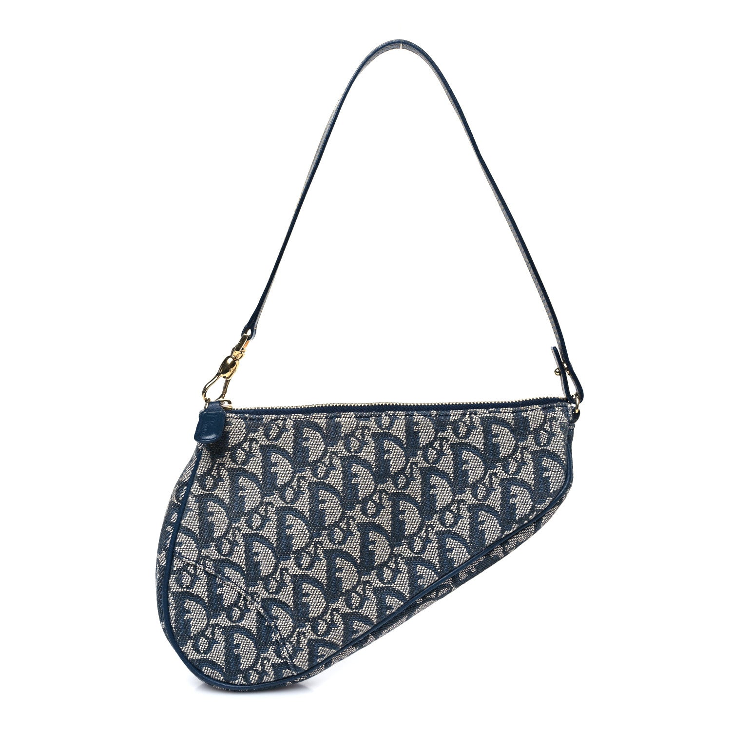 Christian Dior Monogram Mini Saddle Pochette Navy 1 of 10