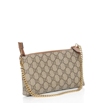 Gucci GG Supreme Monogram Embroidered Roses Chain Wrist Wallet 3 of 8