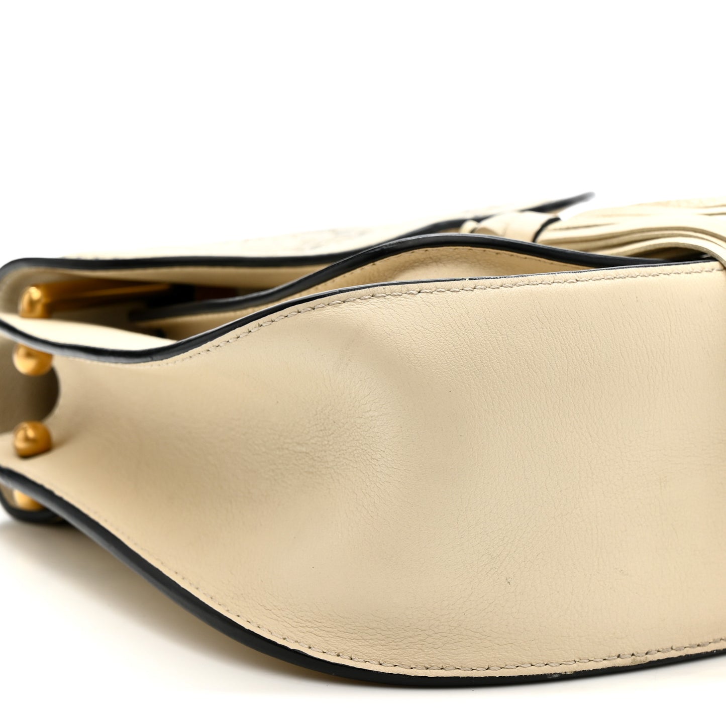 Calfskin Embossed Small Hudson Shoulder Bag Off White