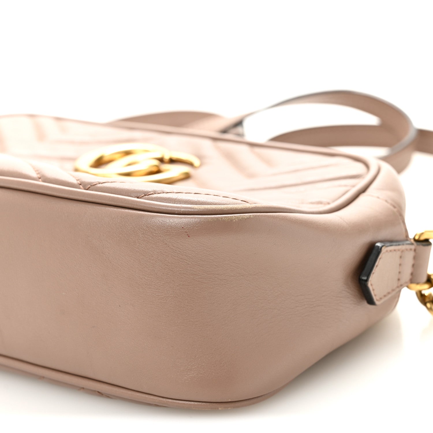 Gucci Calfskin Matelasse Small GG Marmont Chain Shoulder Bag Porcelain Rose 10 of 10