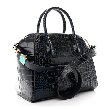 Givenchy Calfskin Crocodile Embossed Small Antigona Navy 3 of 10