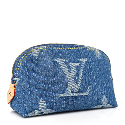Louis Vuitton Denim Giant Monogram Pochette Cosmetique PM Denim Blue 3 of 7