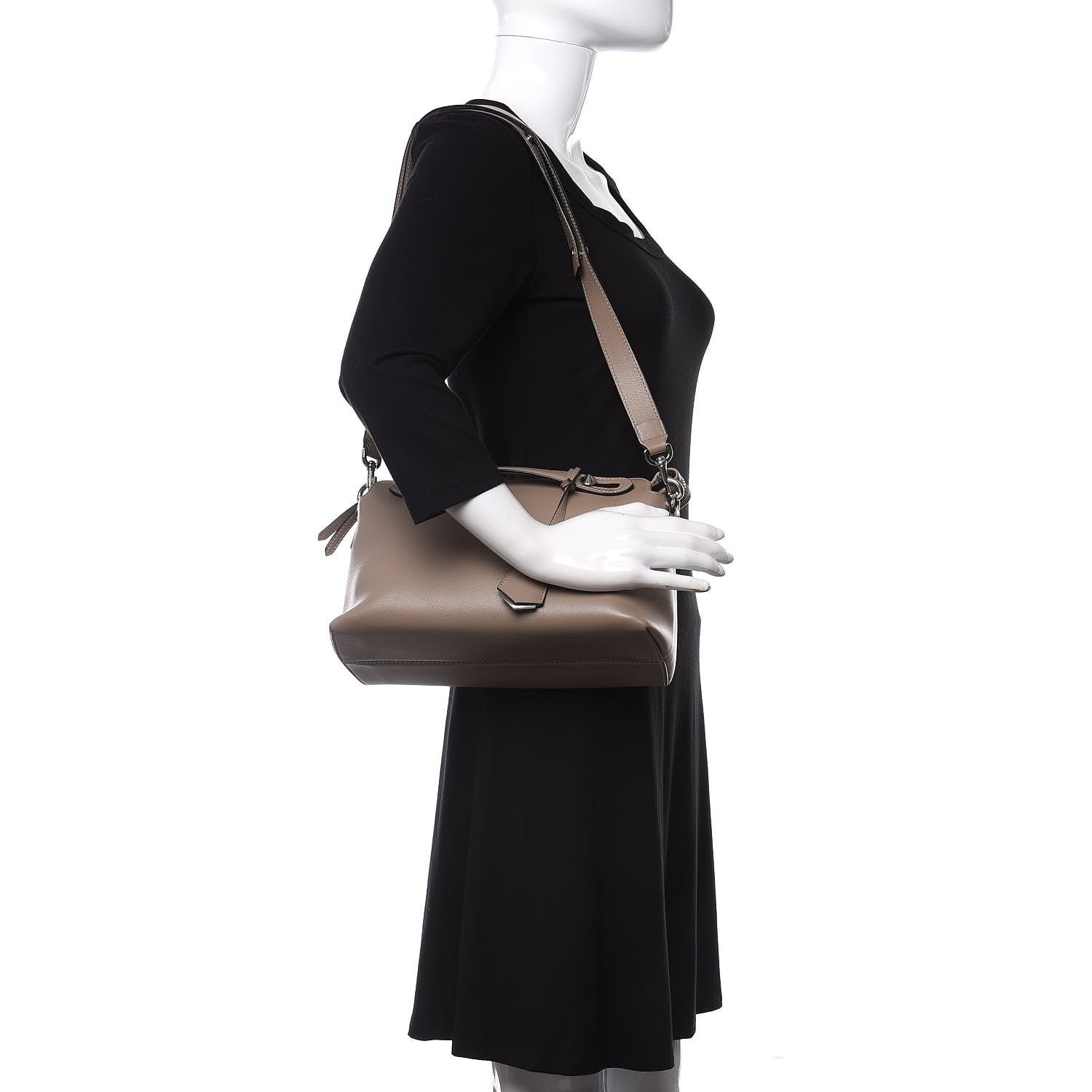 Fendi Vitello Dolce Medium By The Way Boston Bag Tortora 2 of 10