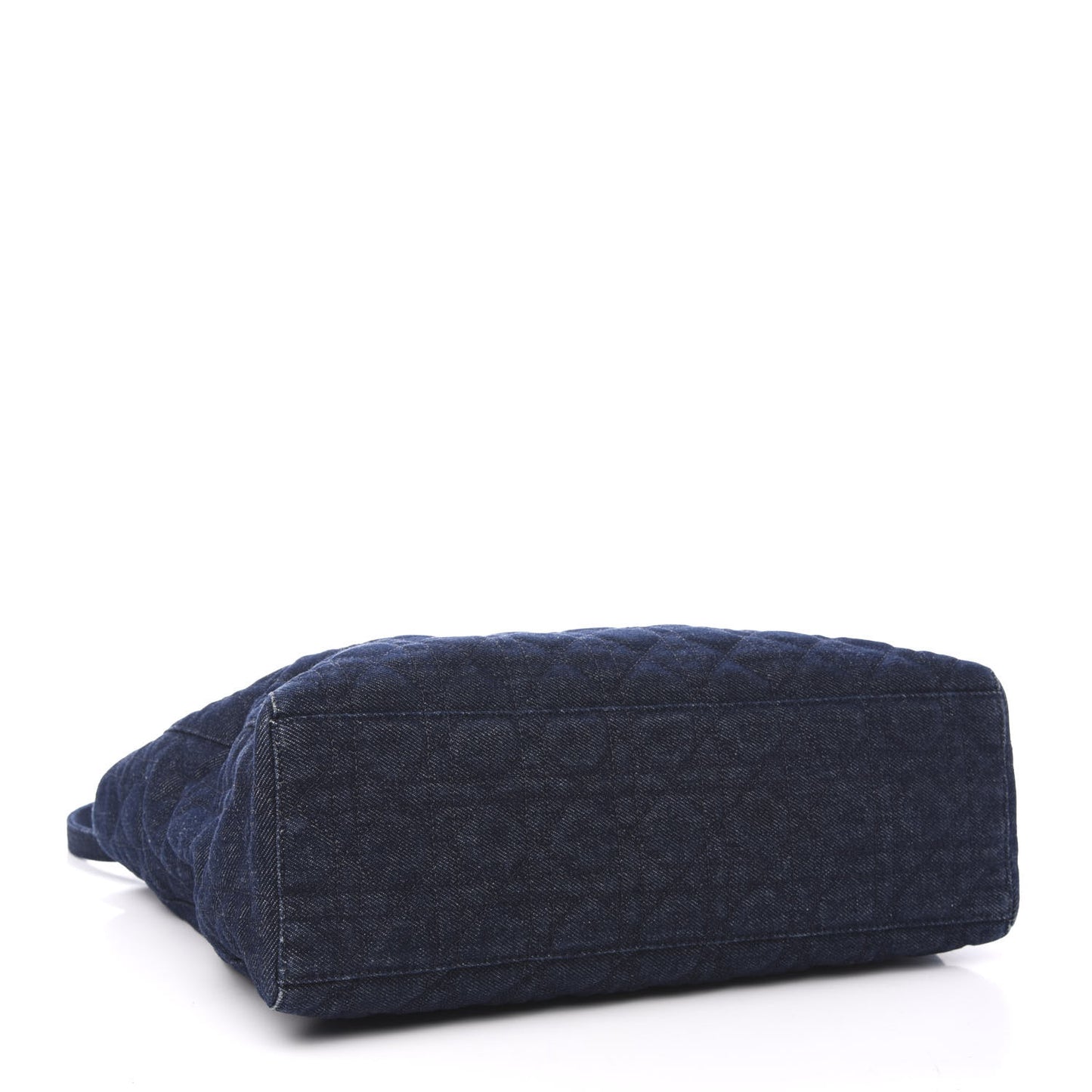 Denim Cannage Large Lady Dior Tote Blue