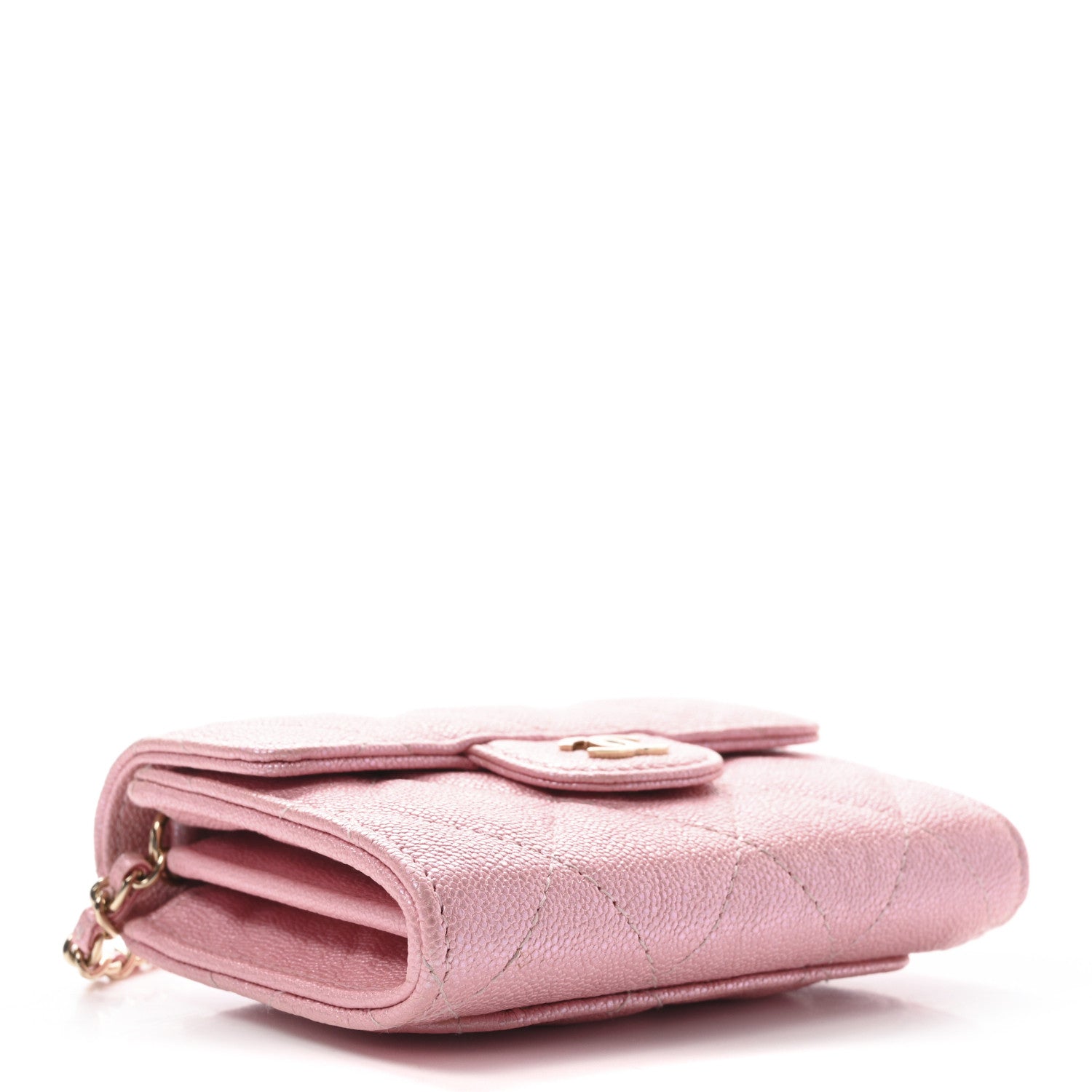 Chanel Iridescent Caviar Quilted Flap Card Holder On Chain Pink 4 of 11