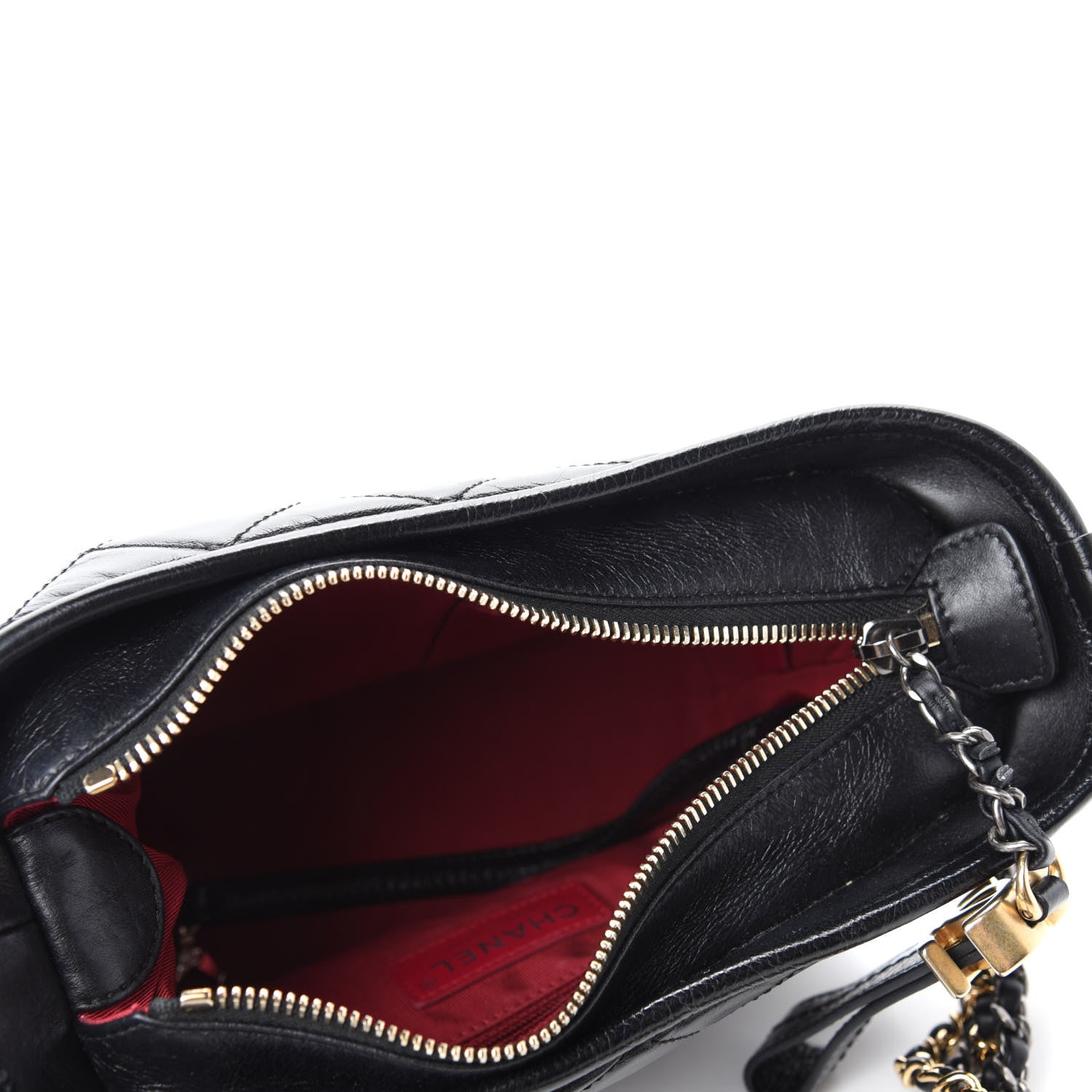 Chanel Aged Calfskin Quilted Small Gabrielle Hobo Black 5 of 10