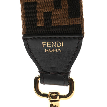 Fendi Ribbon Vitello Century FF 1974 Studded Strap You Fango Marrone Ebano 3 of 4
