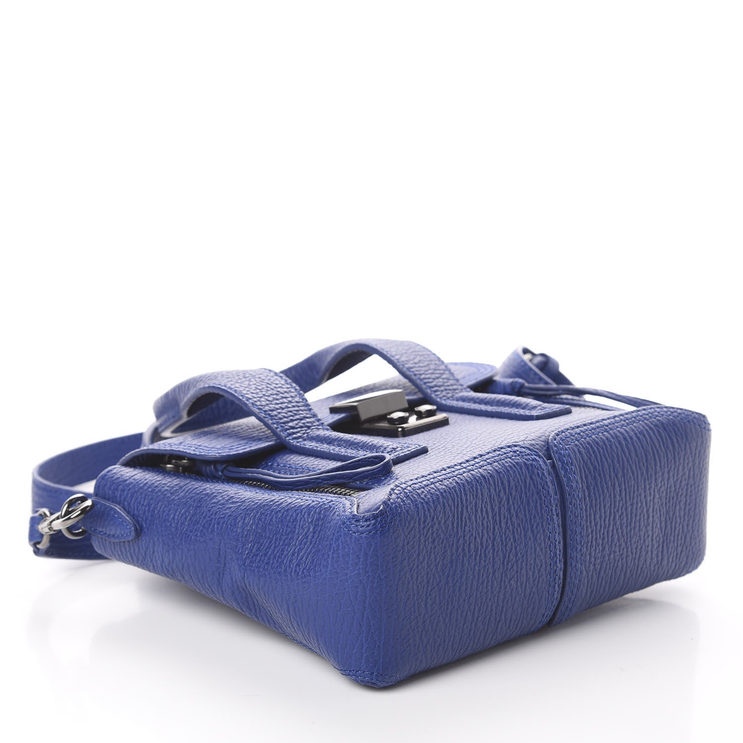3.1 Phillip Lim 3.1 Textured Calfskin Mini Pashli Satchel Cobalt 3 of 8