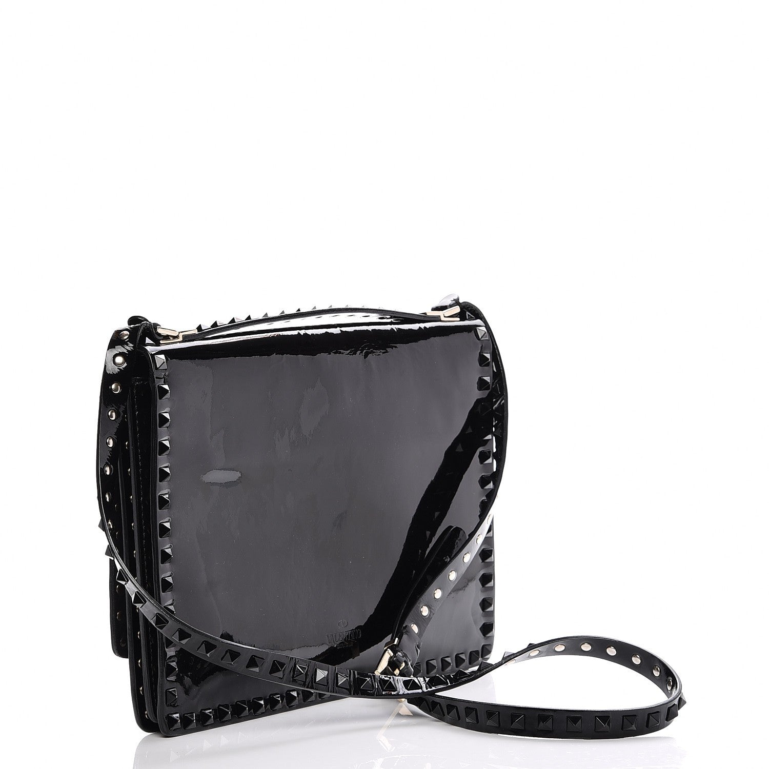 Valentino Garavani Patent Rockstud Shoulder Bag Black 3 of 5