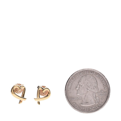 Tiffany 18K Yellow Gold Mini Paloma Picasso Loving Heart Earrings 2 of 10