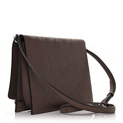 Salvatore Ferragamo Calfskin Gancini Embossed Trifolio Bag Caraway Seed 2 of 8