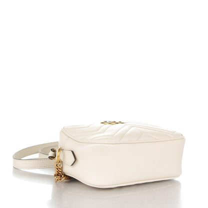 Gucci Calfskin Matelasse Mini GG Marmont Chain Shoulder Bag White 4 of 7