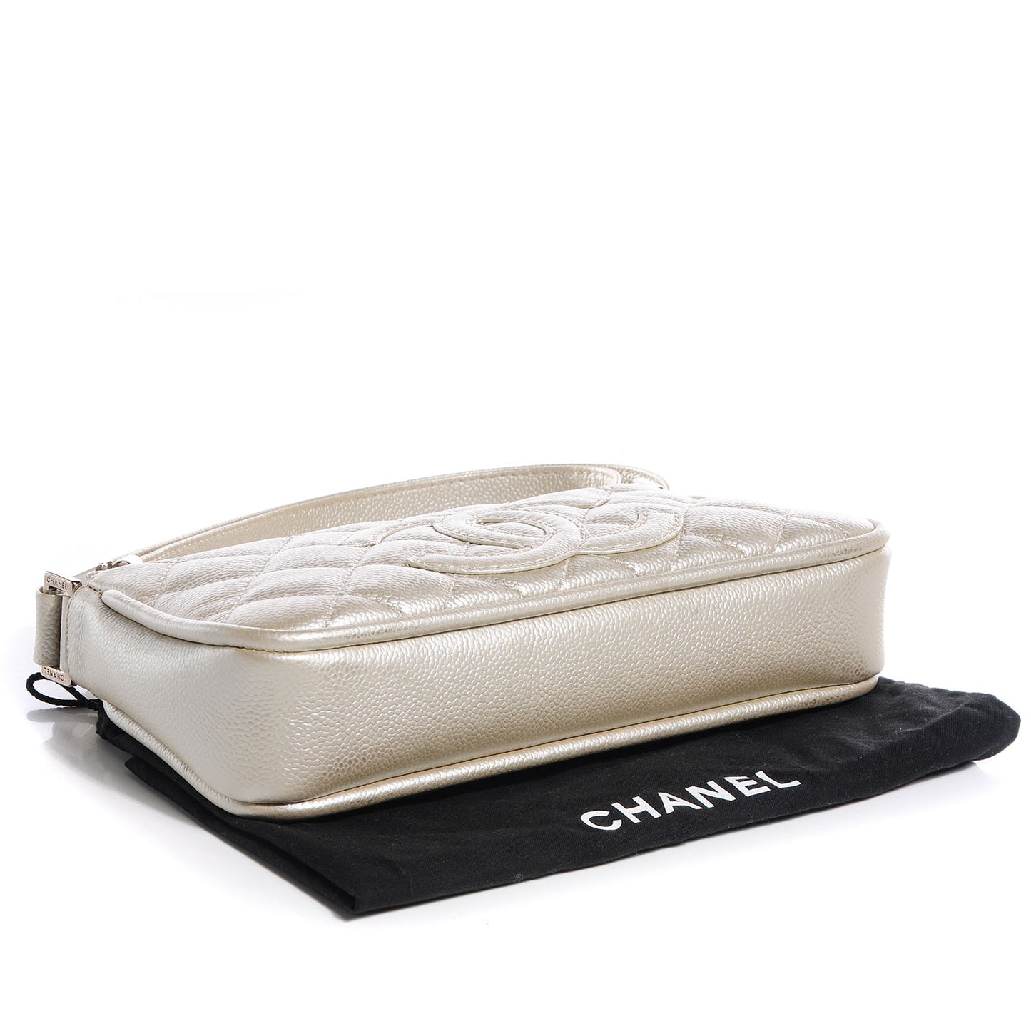 Caviar Quilted CC Small Shoulder Bag Pearl