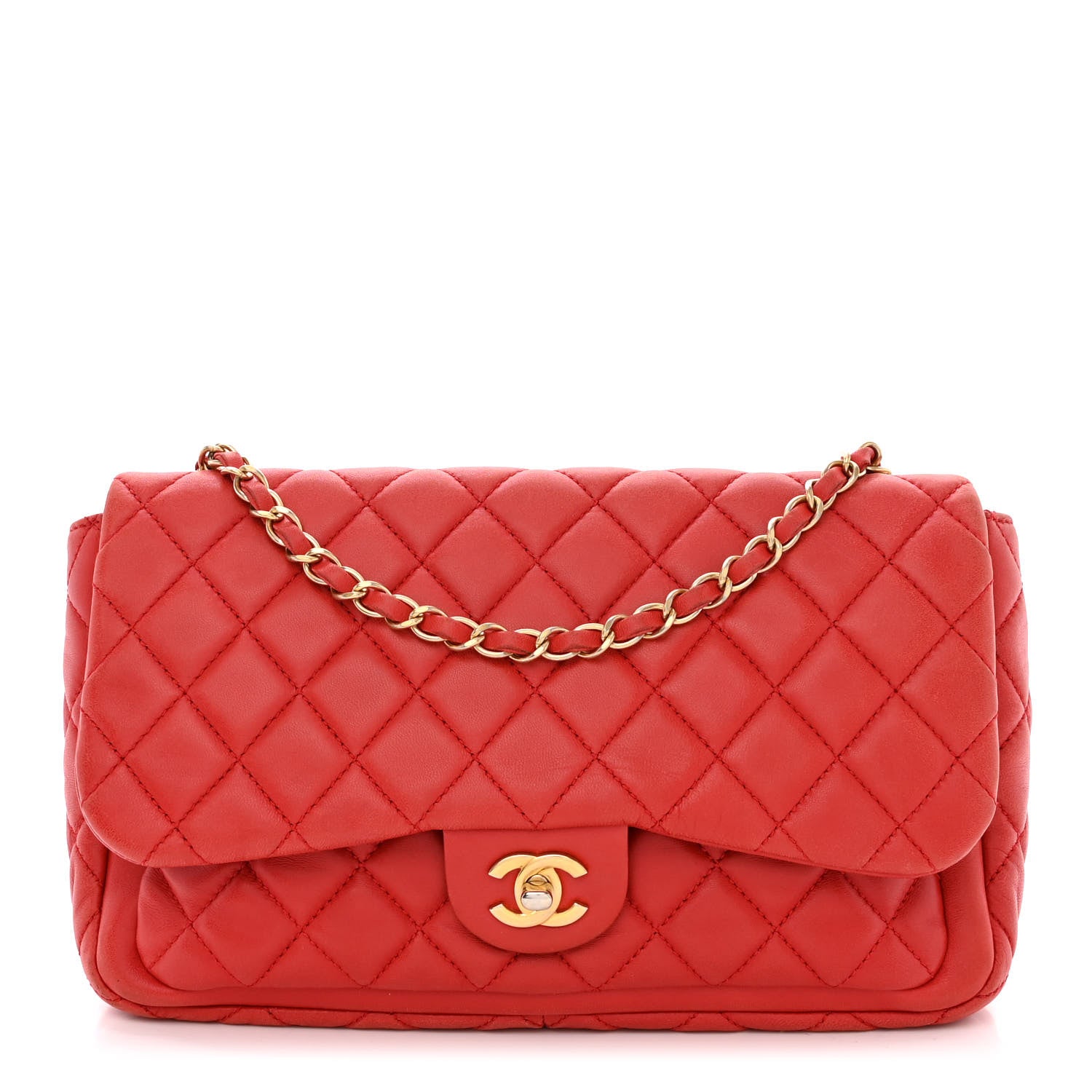 Chanel Lambskin Quilted Now and Forever Flap Red 1 of 12