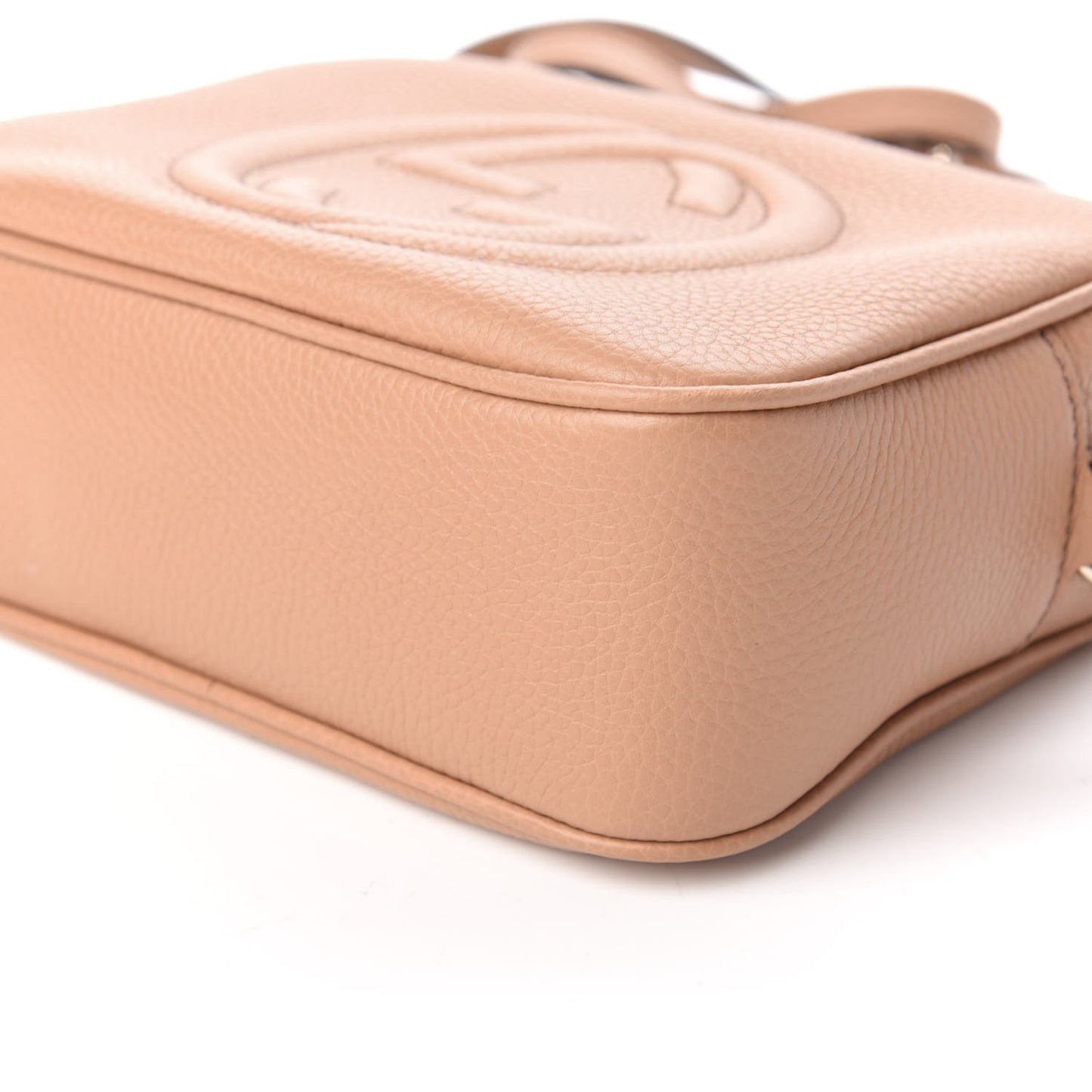 Pebbled Calfskin Small Soho Disco Bag Rose Beige