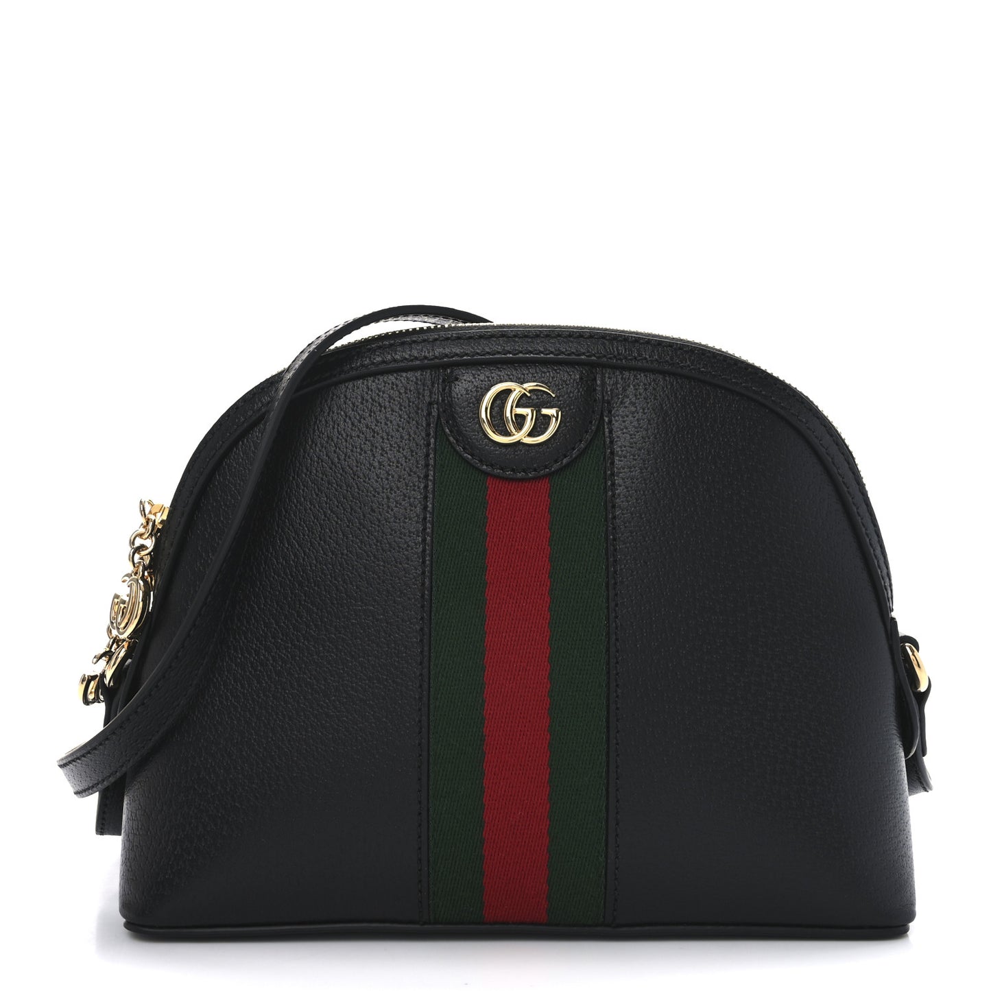 Calfskin GG Web Small Ophidia Dome Shoulder Bag Black