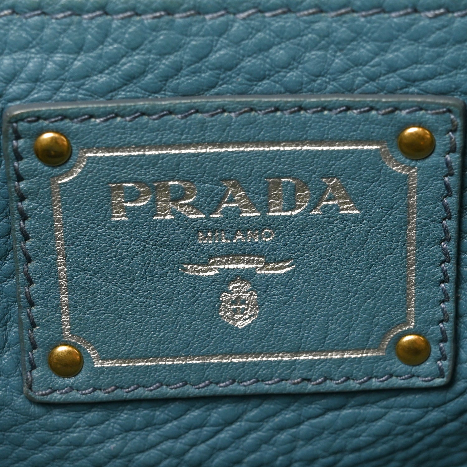 Prada Vitello Daino Tote  Marine 6 of 9