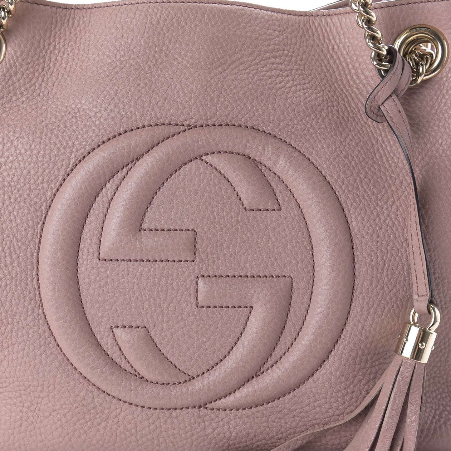 Pebbled Calfskin Medium Soho Chain Shoulder Bag Dark Cipria