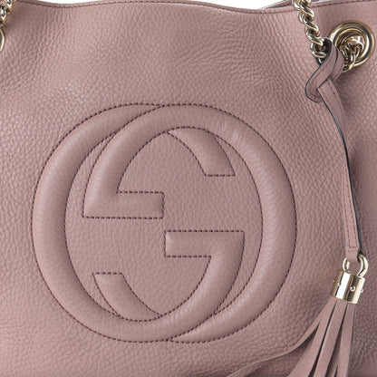 Gucci Pebbled Calfskin Medium Soho Chain Shoulder Bag Dark Cipria 10 of 10