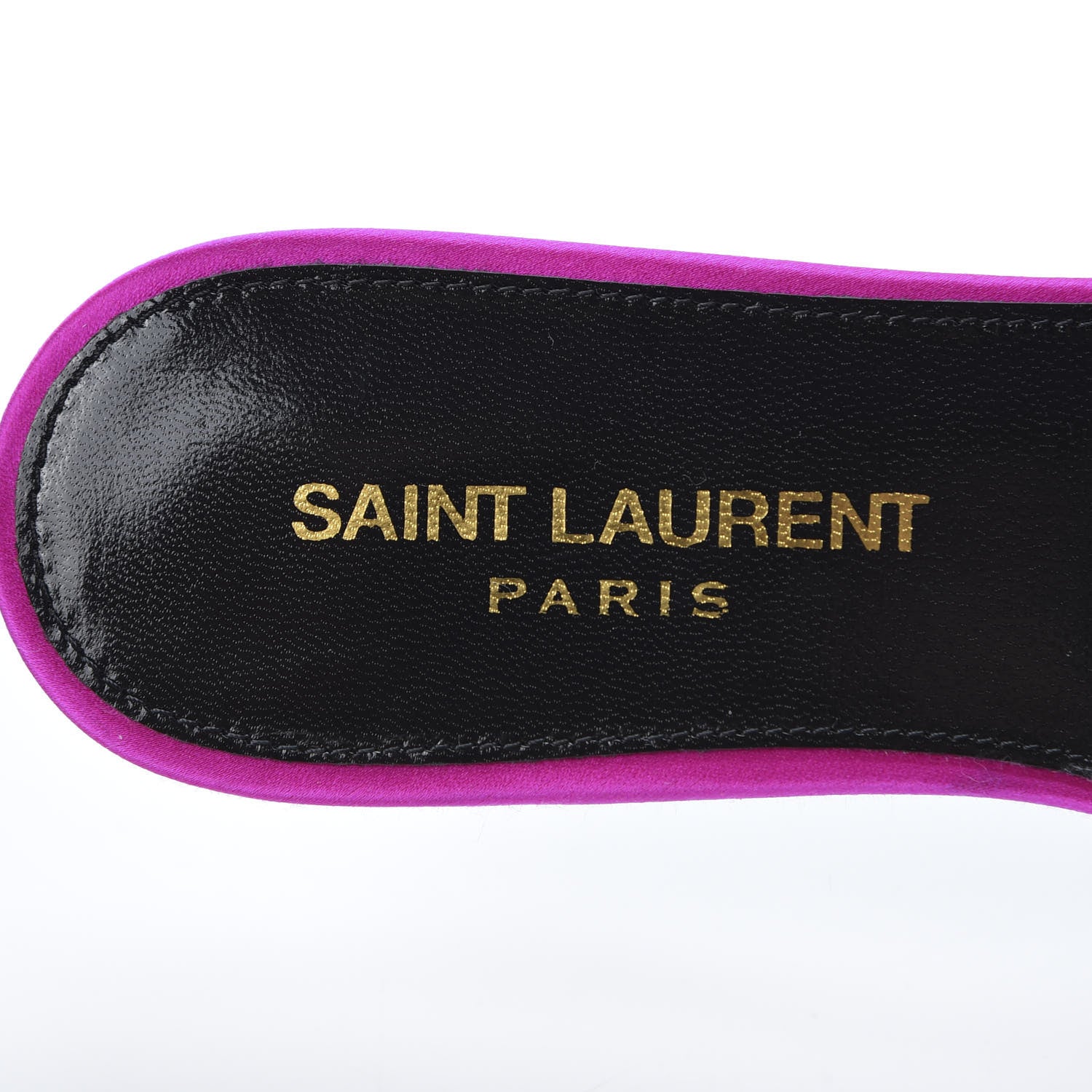Saint Laurent Silk Tribute 05 Slide Sandals 35.5 Fushia Flash 8 of 11