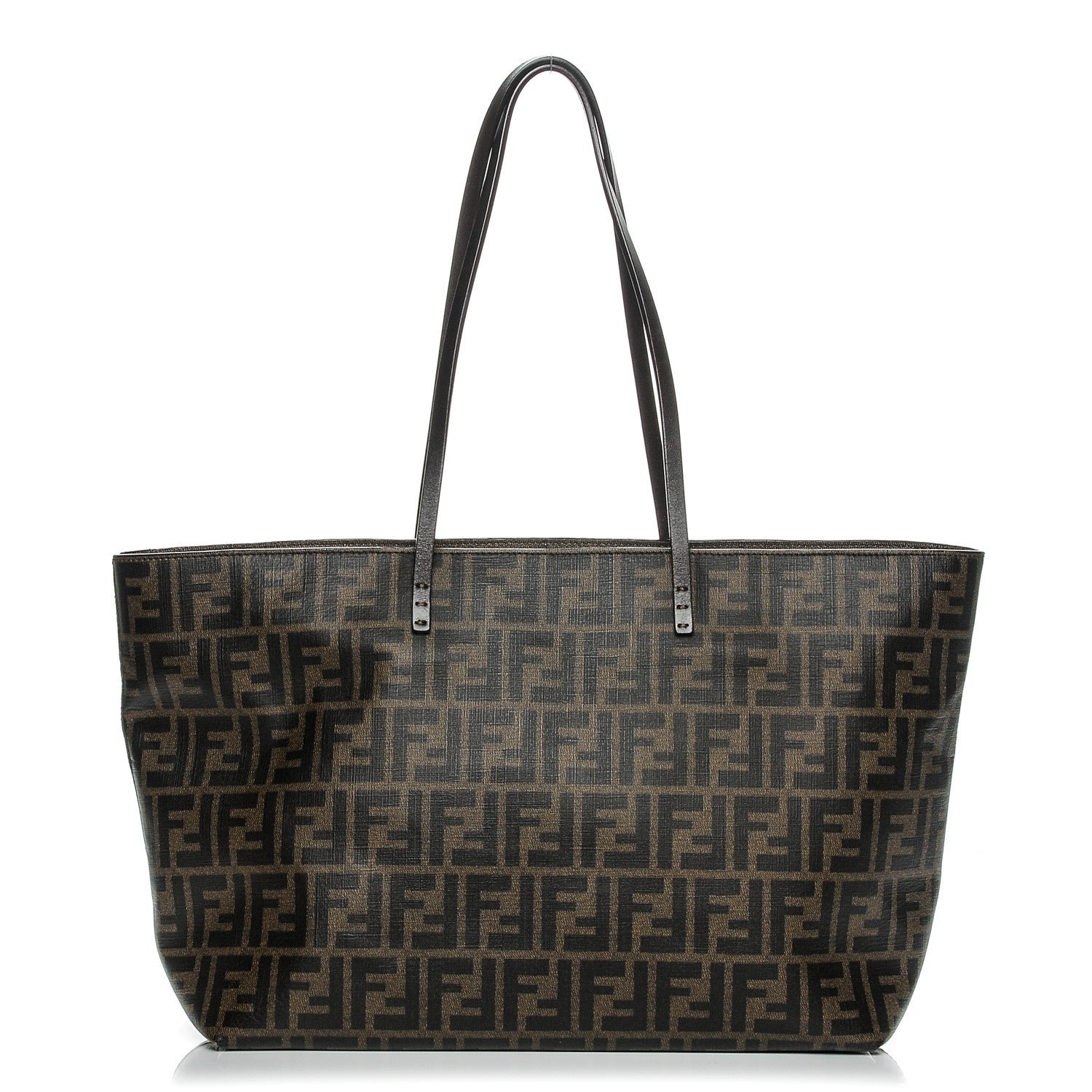 Fendi Zucca Spalmati Medium Roll Tote Tobacco Moro 1 of 7