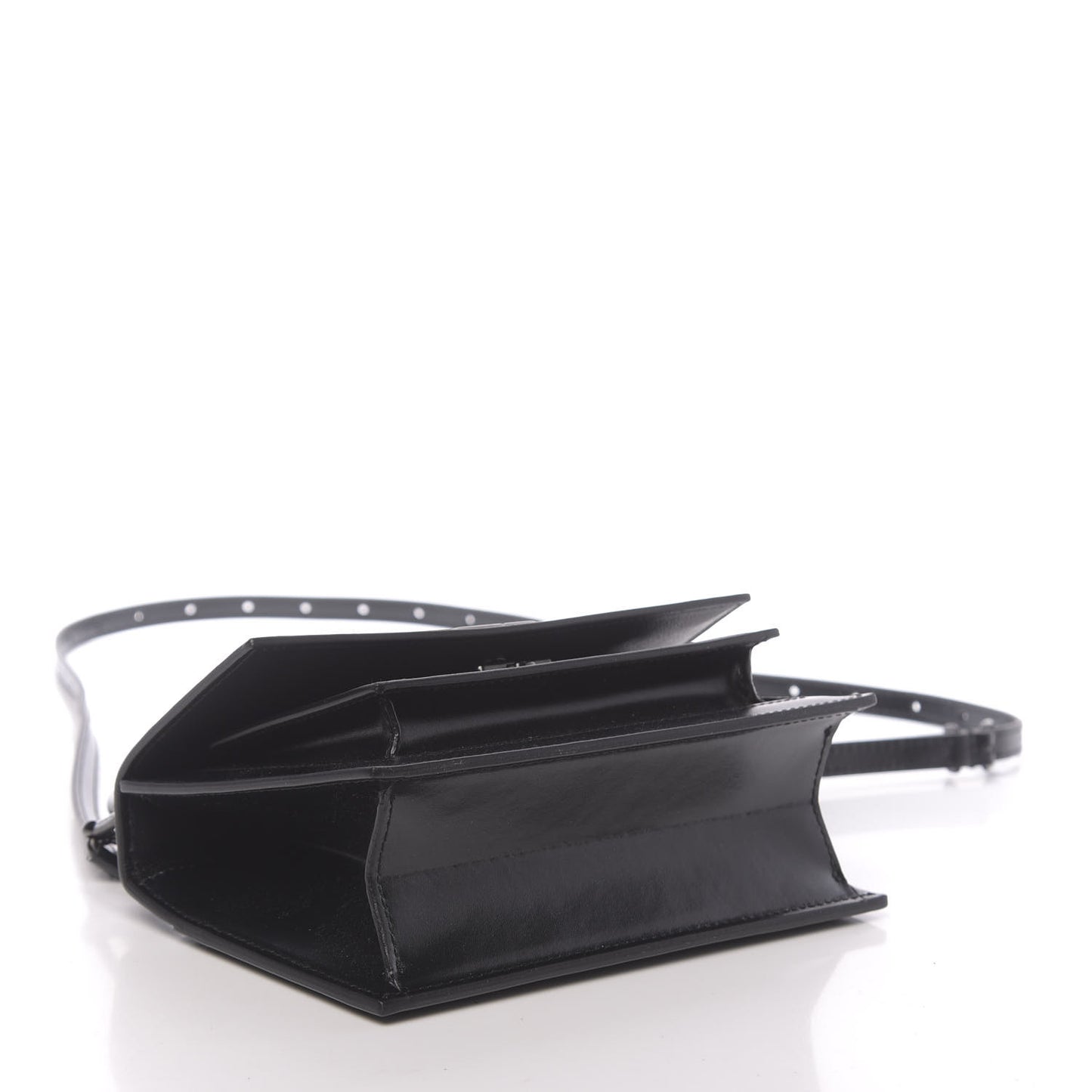 Box Calfskin Monochrome XS Sharp Top Handle Bag Black