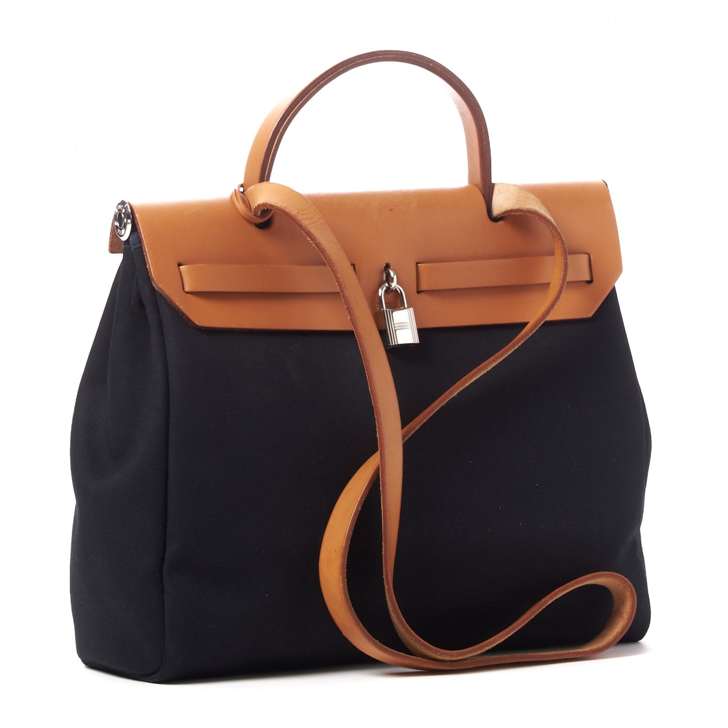 Toile Vache Calfskin Herbag PM 30 Black Natural