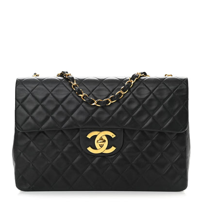 Chanel Lambskin Quilted XL Jumbo Single Flap Black 1 of 12