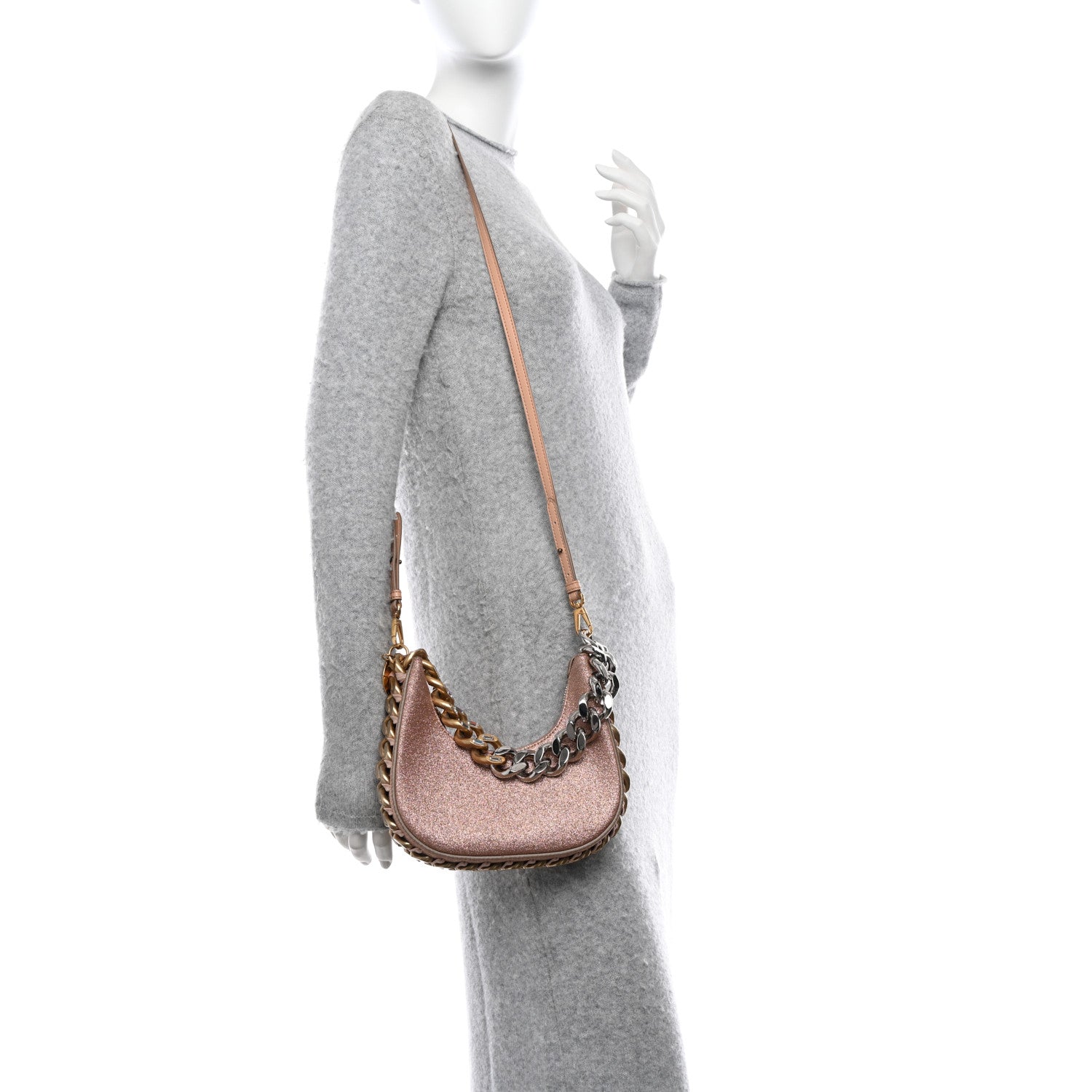 Stella McCartney Glitter Eco Alter Frayme Shoulder Bag Pink 2 of 13