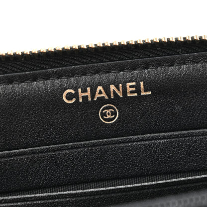 Chanel Caviar Quilted Medium Filigree Zip Around Wallet Black 6 of 11