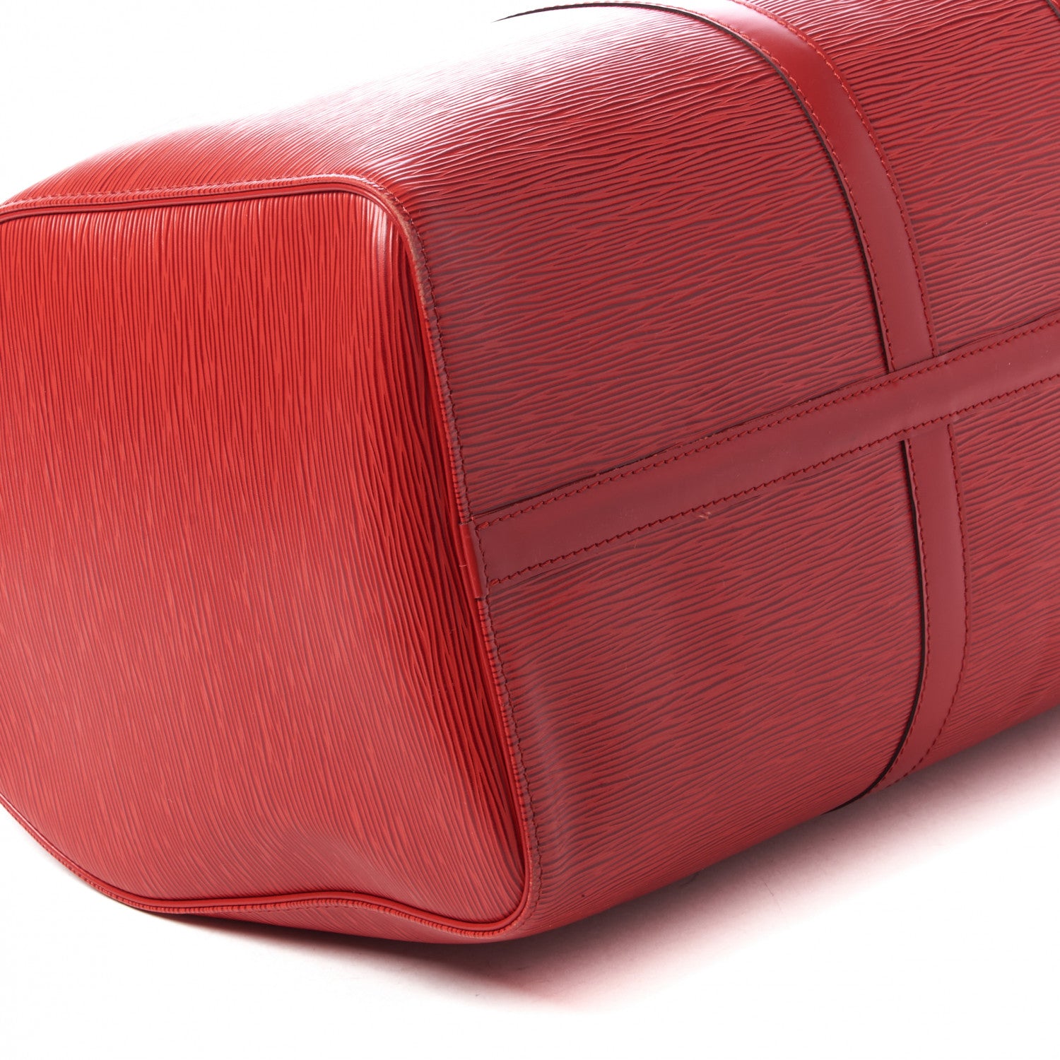 Louis Vuitton Epi Keepall 50 Castillan Red 6 of 10