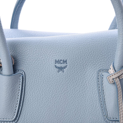 MCM Grained Calfskin Large Milla Tote Sky Blue 9 of 11