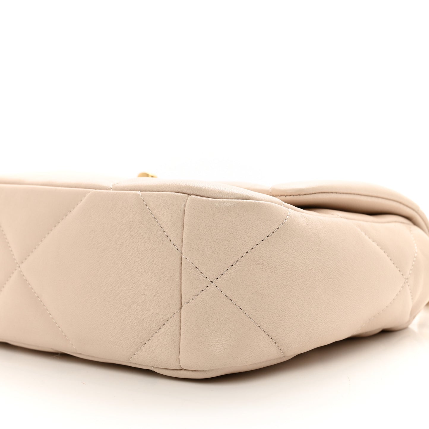 Lambskin Quilted Medium Chanel 19 Flap Light Beige