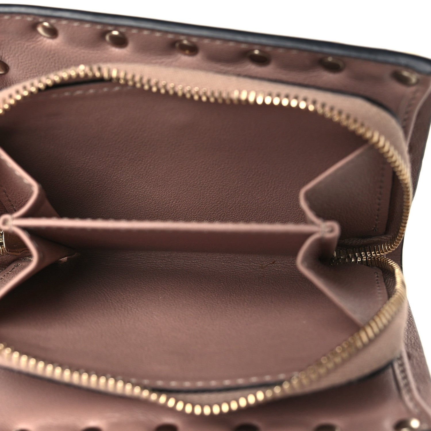 Valentino Garavani Calfskin Rockstud Compact Bi-Fold Wallet Poudre 5 of 7
