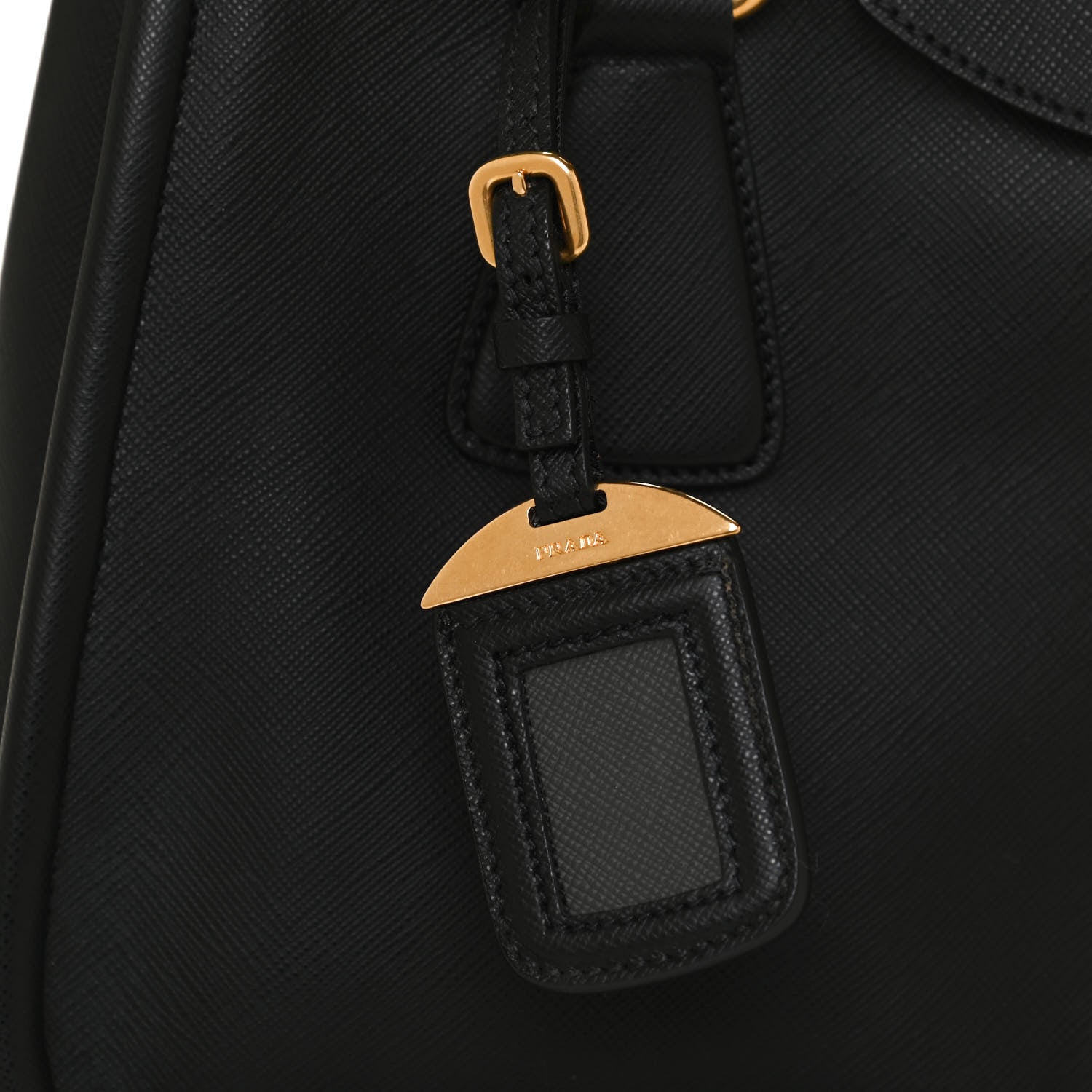 Prada Saffiano Lux Frame Satchel Black 10 of 13