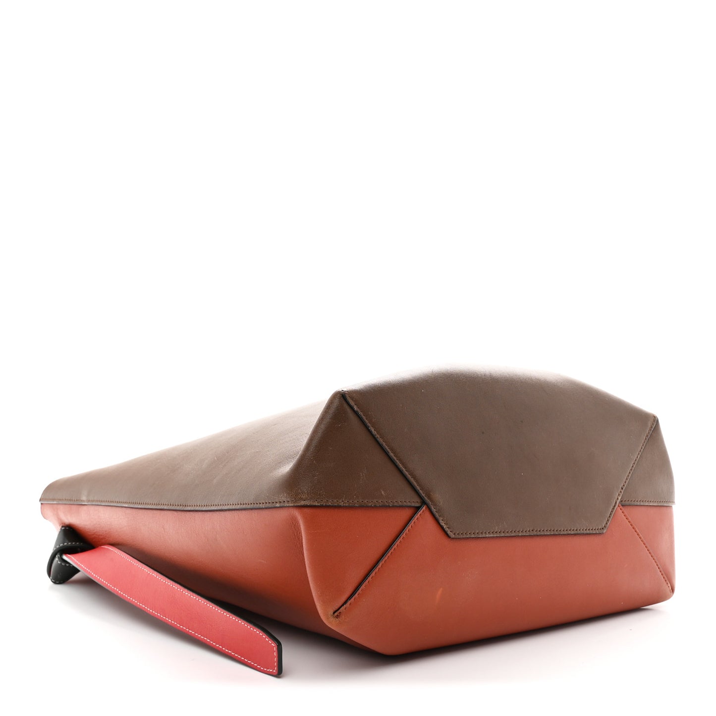Shiny Smooth Calfskin Small Twisted Cabas Camel Brick