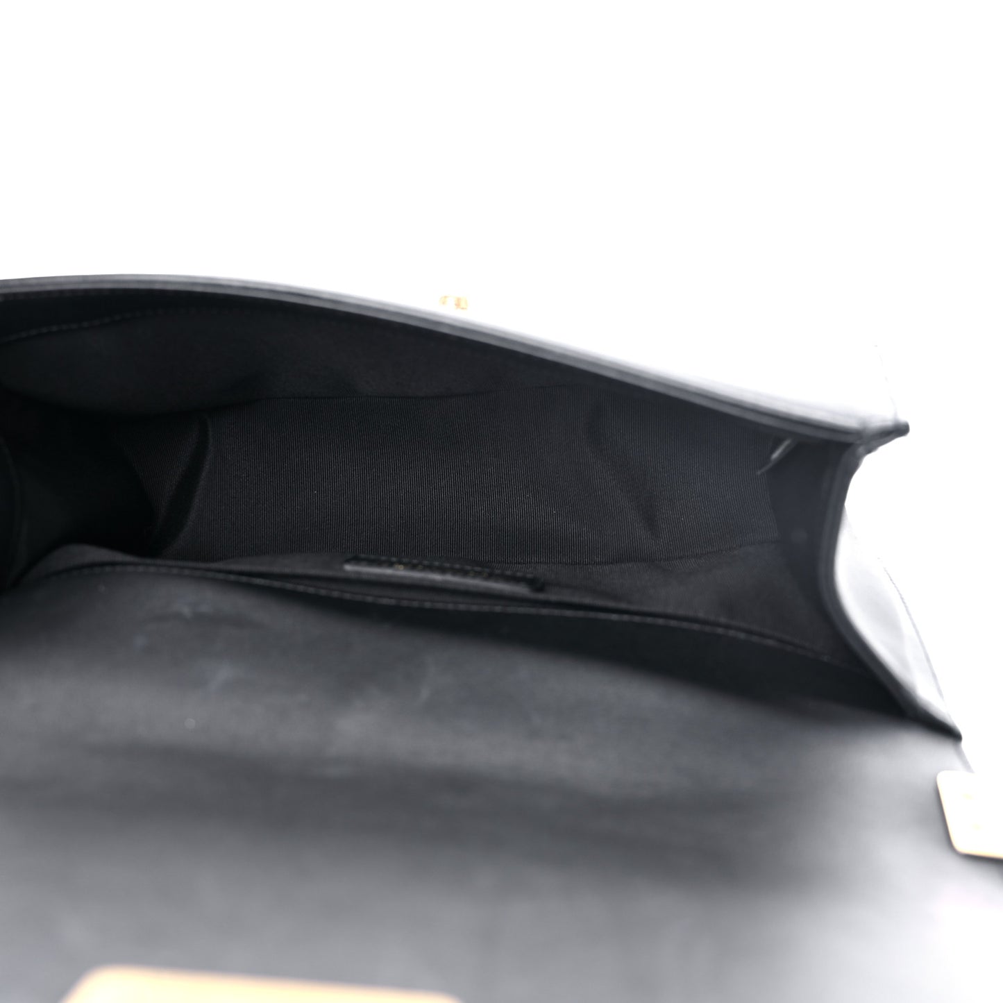 Calfskin Medium Boy Logo Top Handle Flap Black