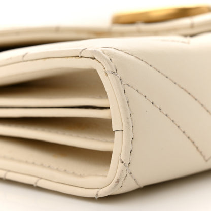 Gucci Calfskin Matelasse GG Marmont Chain Wallet Mystic White 9 of 13