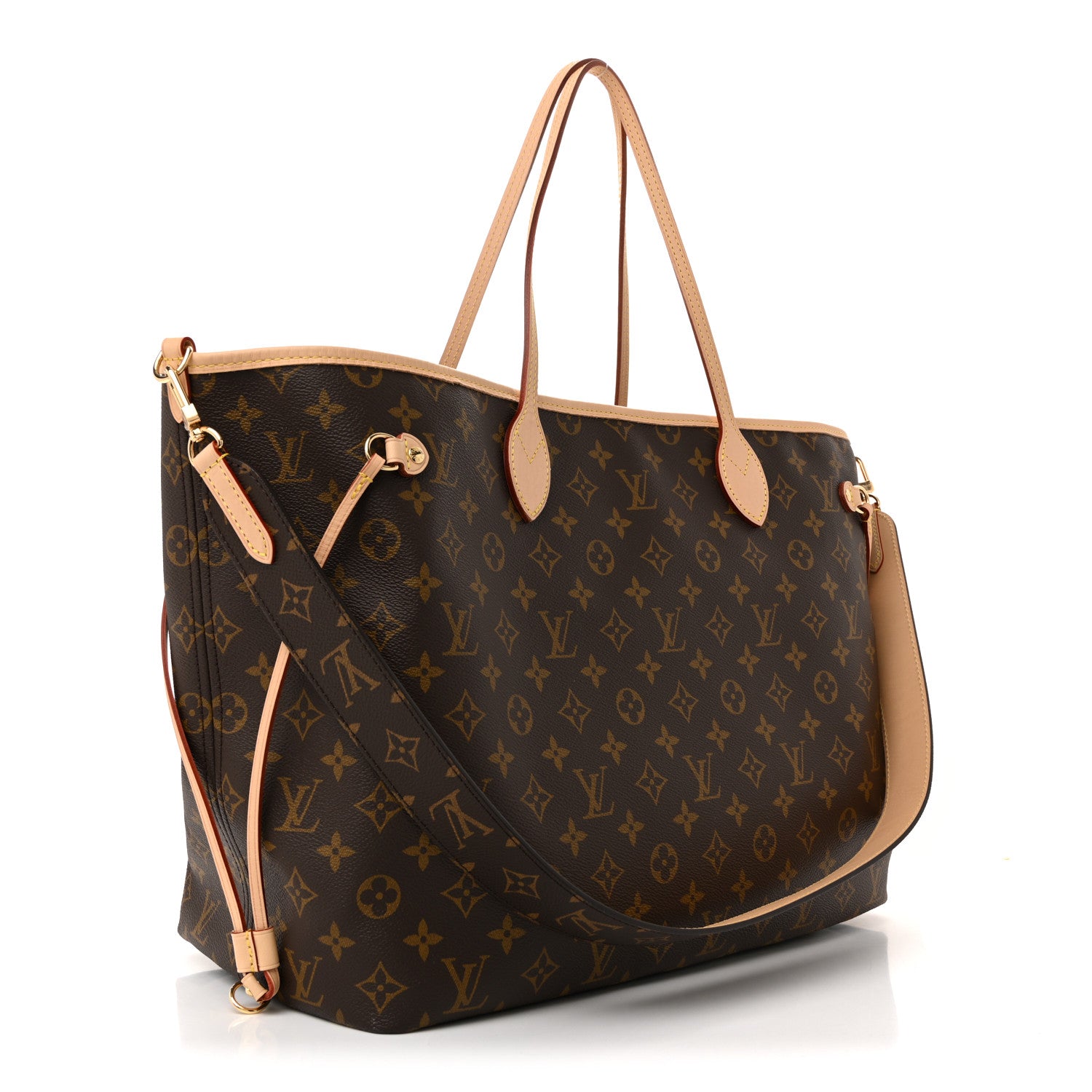 Louis Vuitton Monogram Stamped Inside Out Neverfull Bandouliere GM Beige 3 of 10