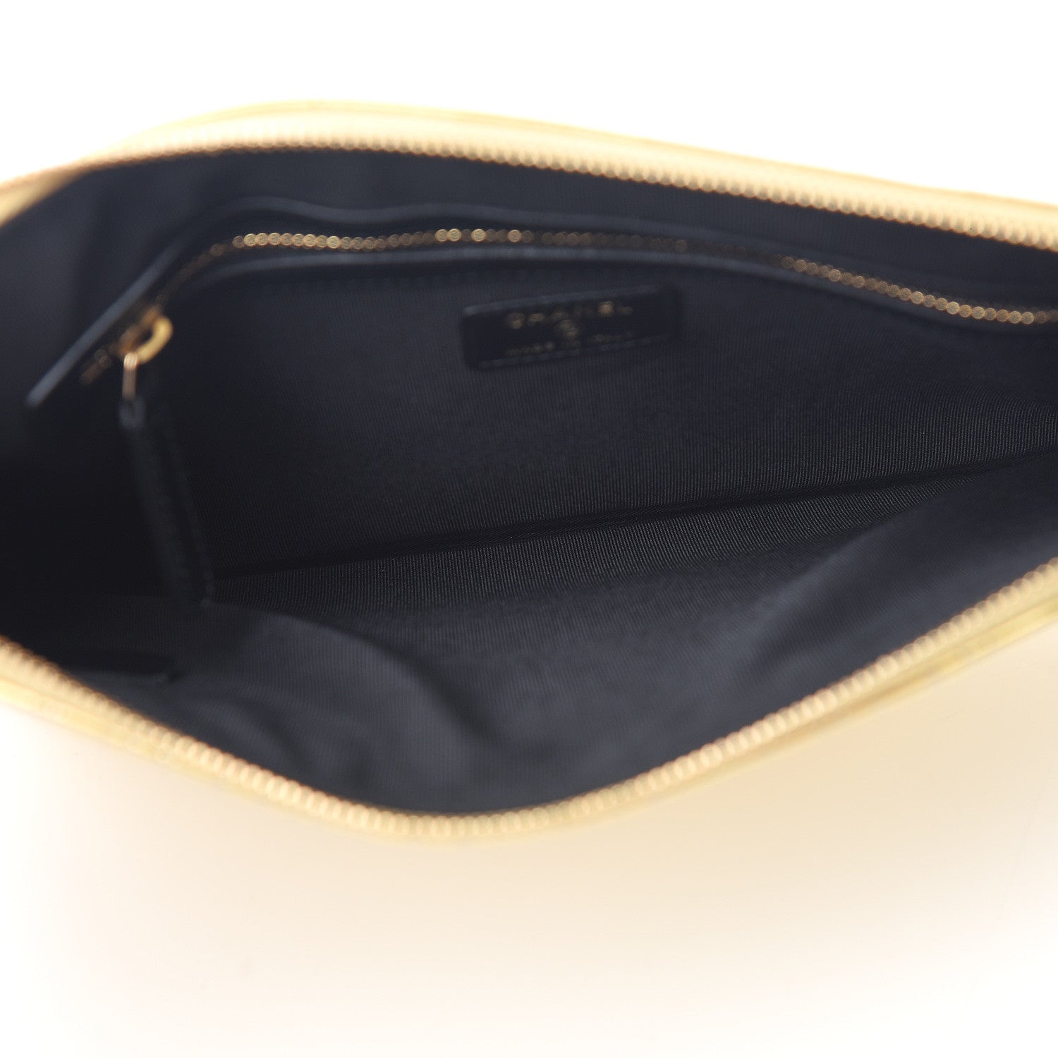 Chanel Metallic Crocodile Calfskin Embossed Medium Cocodile Cosmetic Case Gold 4 of 7