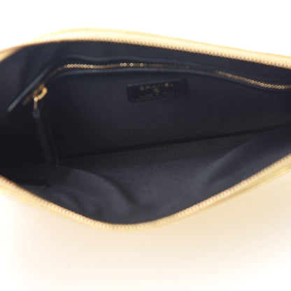 Chanel Metallic Crocodile Calfskin Embossed Medium Cocodile Cosmetic Case Gold 4 of 7