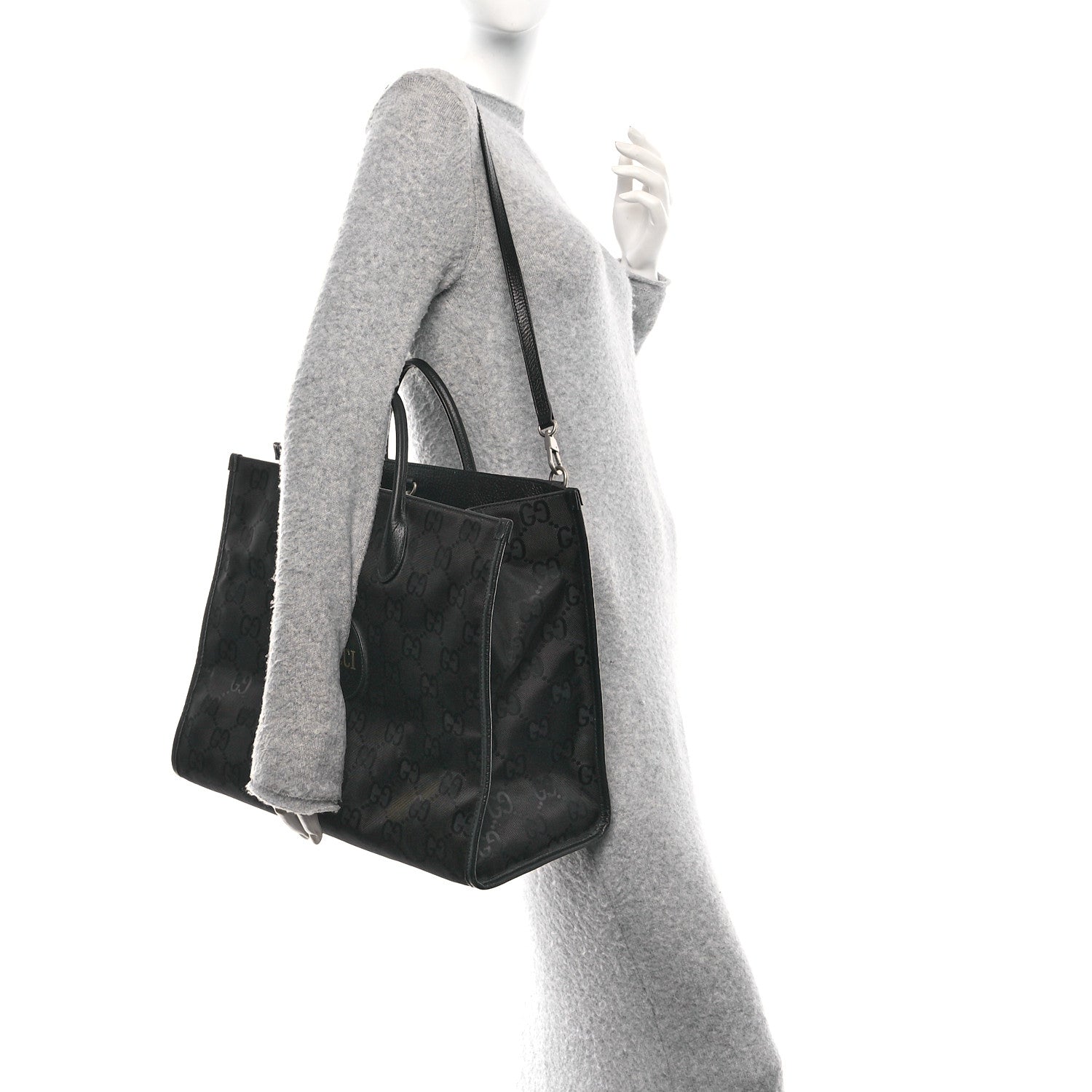 Gucci Econyl Nylon Monogram Large Off The Grid Tote Bag Black 2 of 11